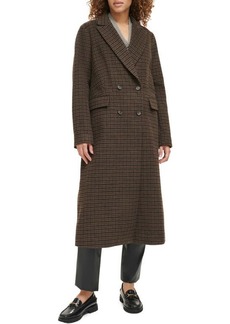 levi's Houndstooth Check Double Breasted Long Coat