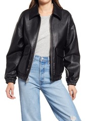 levi's Levis Women's Faux Leather Dad Bomber Jacket