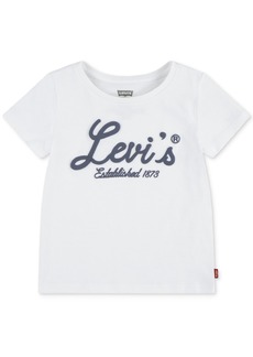 Levi's Little Girls Script Logo Graphic T-Shirt - Bright White