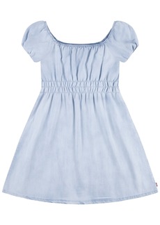 Levi's Little Girls Square Neck Puff Sleeve Dress - Silver Linings