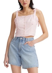 Levi's Luciana Cotton Tie-Shoulder Smocked-Back Top - Bright Mid