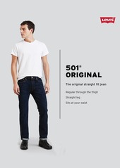 Levi's Men's 501 Original Fit Button Fly Non-Stretch Jeans - Dark Stonewash