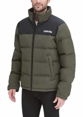 Levi's Men's Arctic Cloth Retro Bubble Puffer Jacket Olive/Black