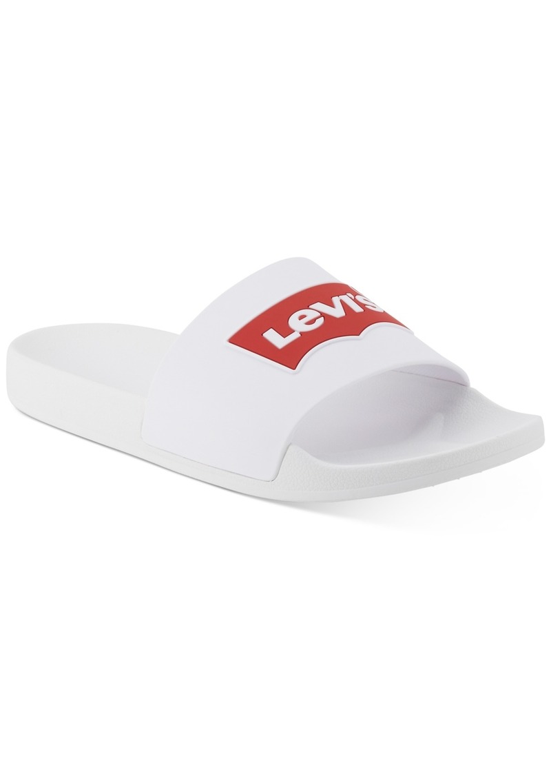 Levi's Men's Batwing-Logo Slides - White