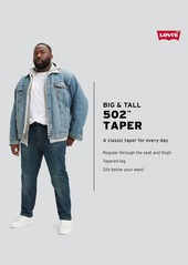 Levi's Men's Big & Tall 502 Flex Taper Stretch Jeans - Clean Run