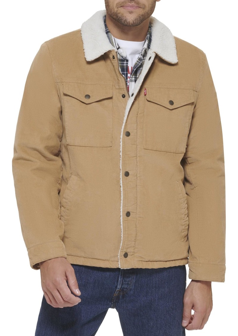 Levi's Men's Corduroy Sherpa Trucker Jacket Tan XXX-Large