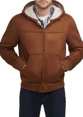 Levi's Men's Buffed Cow Faux Leather Hoody Bomber