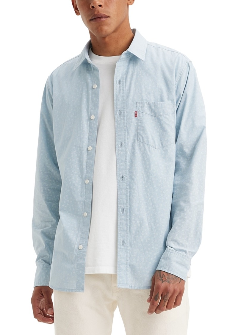 Levi's Men's Classic 1 Pocket Regular-Fit Long Sleeve Shirt - Niagra Mist