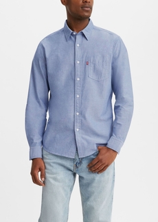 Levi's Men's Classic 1 Pocket Regular-Fit Long Sleeve Shirt - Navy Peony