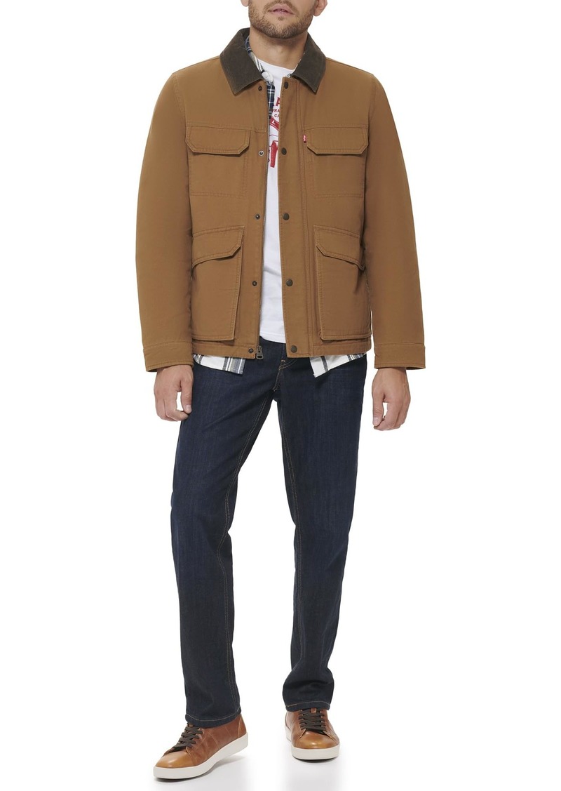 Levi's Men's Cotton 4-Pocket Depot Jacket with Corduroy Collar