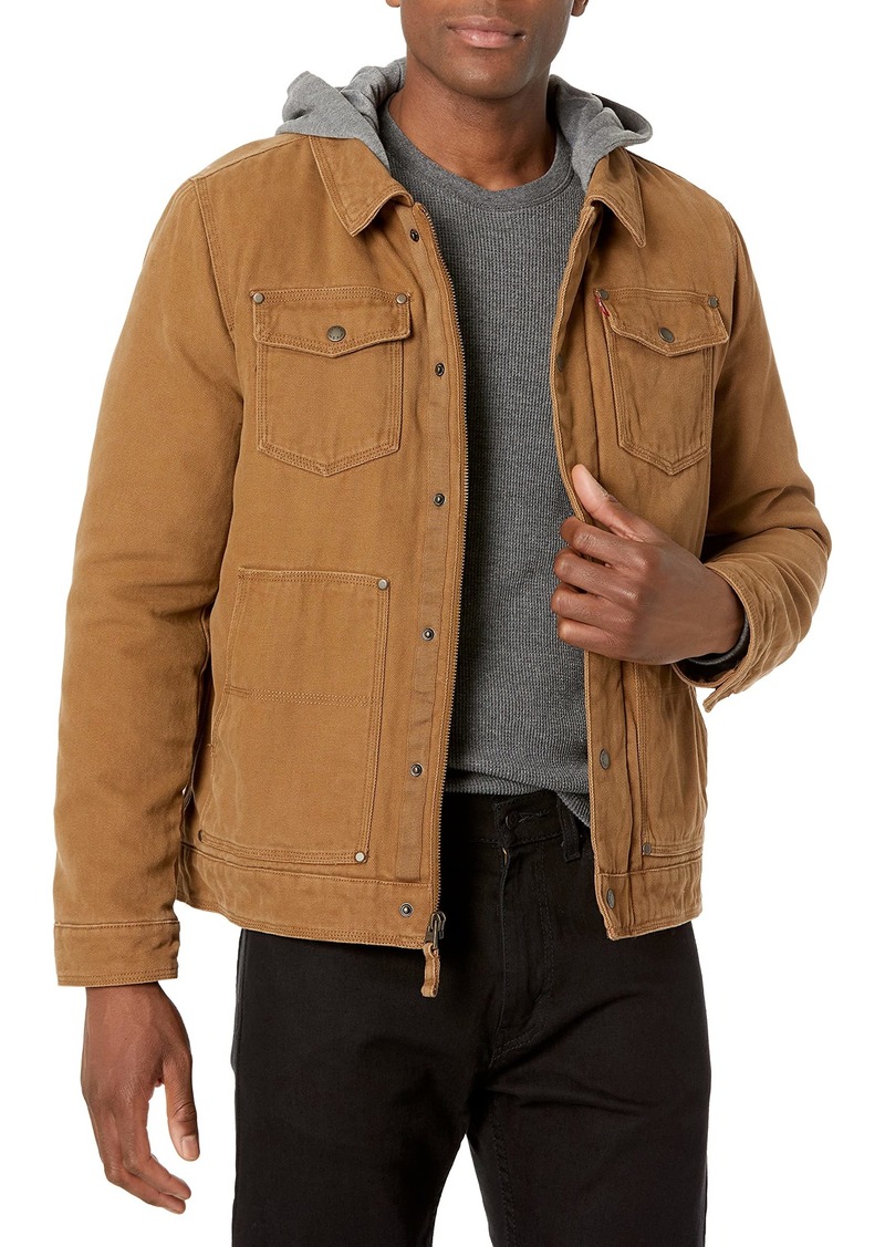 Levi's Men's Cotton Canvas Trucker Jacket with Removable Hood