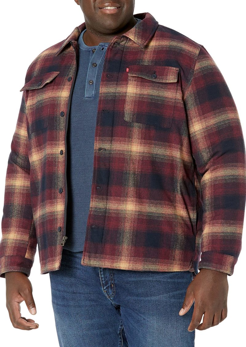 Levi's Men's Plaid Sherpa Lined Hooded Shirt Jacket (Regular & Big & Tall Sizes)