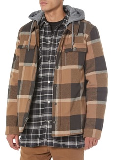 Levi's Men's Cotton Shirt Jacket with Soft Faux Fur Lining and Jersey Hood