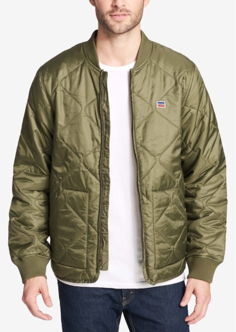 levi's men's shorty snorkel quilted hoody bomber