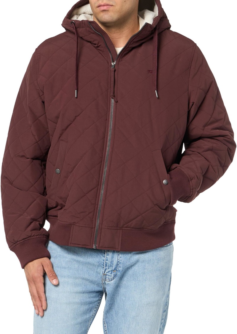 Levi's Men's Diamond Quilted Hoody Bomber with Sherpa Lining