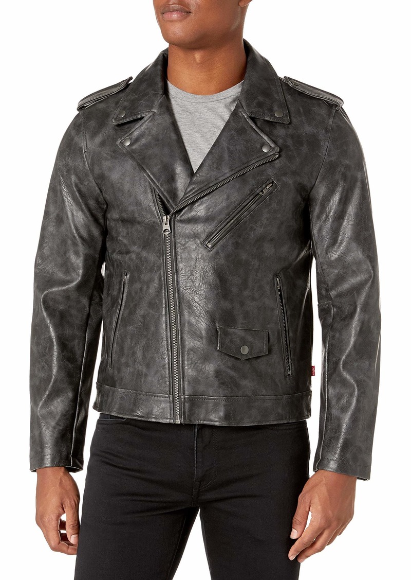 Levi's mens Motorcycle Faux Leather Jacket   US