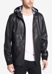 Levi's Men's Faux-Leather Perforated Hooded Jacket