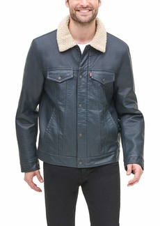 Levi's Men's Legacy Faux Leather Sherpa Lined Trucker Jacket