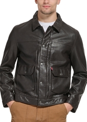 Levi's Men's Faux Leather Snap-Front Water-Resistant Jacket - Black