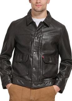 Levi's Men's Faux Leather Snap-Front Water-Resistant Jacket - Dark Brown