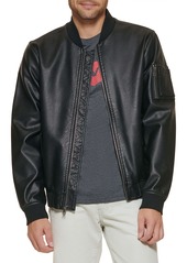 Levi's Men's Faux Leather Varsity Bomber Jacket