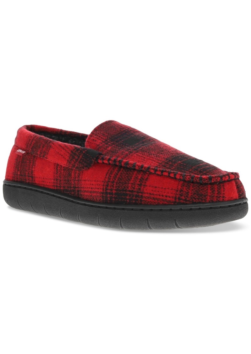 Levi's Men's Fields Buffalo Plaid Slippers - Black/red