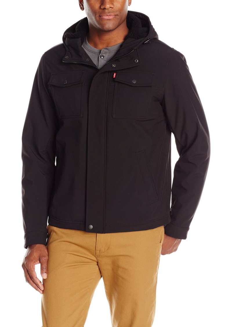 levi's sherpa lined hooded puffer jacket