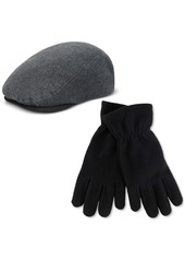 Levi's Men's Fleece Flat Top Ivy Hat & Glove Set - Char/black