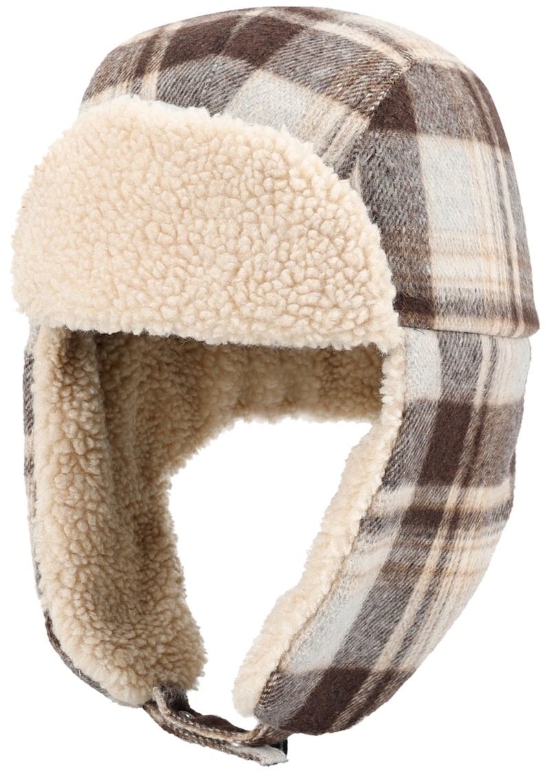 Levi's Men's Fleece-Lined Plaid Flannel Trapper Hat - Brown