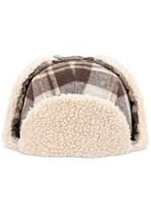 Levi's Men's Fleece-Lined Plaid Flannel Trapper Hat - Brown