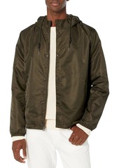 Levi's Men's Flight Satin Hooded Coaches Jacket Olive Printed Lining