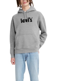 Levi's Men's Poster Graphic Logo Relaxed Fit Hoodie - Heather Gray