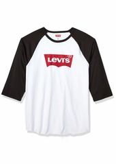 Levi's Men's Harris 3/4 Sleeve Jersey Knit Shirt White/Caviar/Harrison