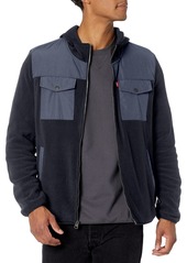 Levi's Men's Hooded Mixed Media Fleece Jacket