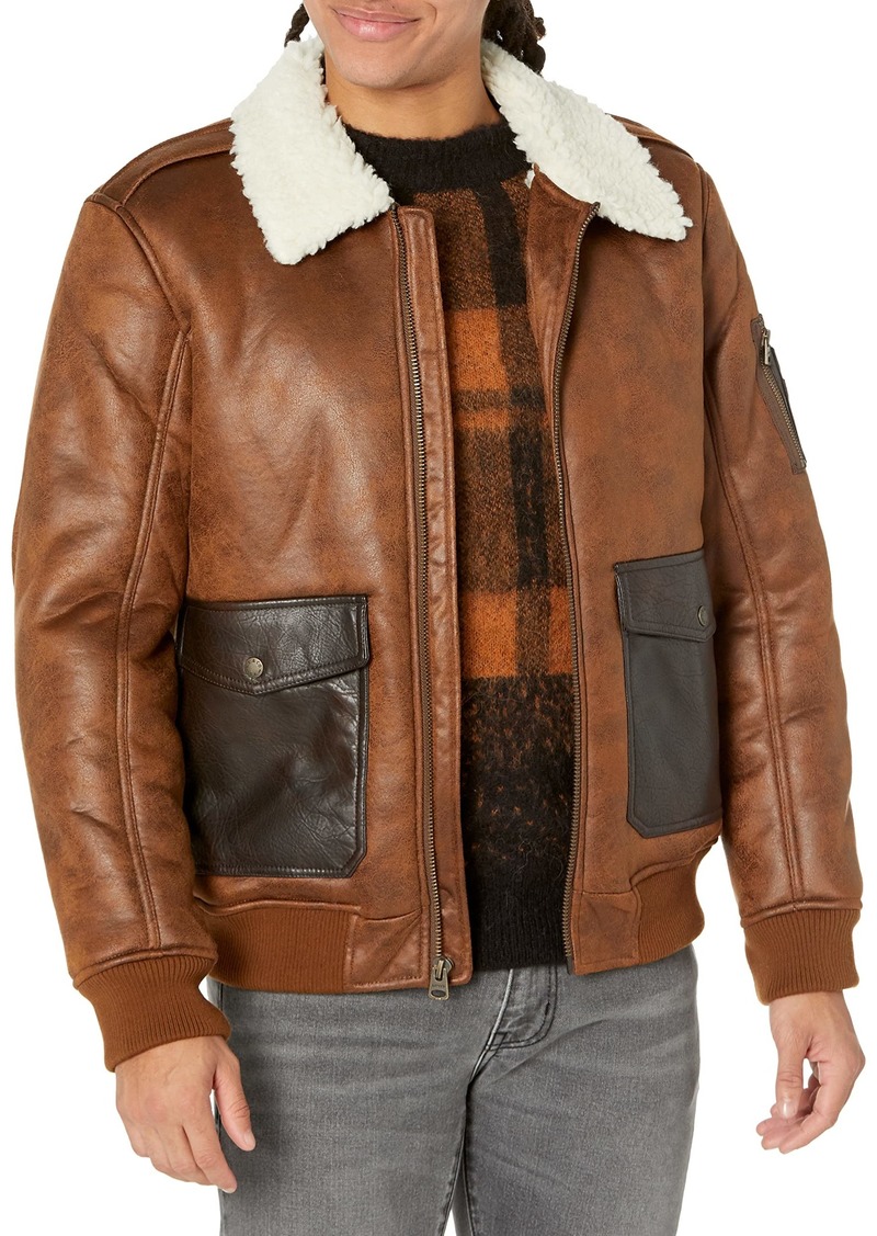 Levi's Men's Faux Leather Aviator Bomber Jacket (Regular & Big & Tall Sizes)