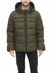 Levi's mens Mid-length Quilted Performance Hoody Puffer Jacket Down Alternative Coat   US