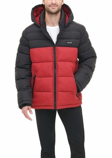 Levi's Men's Mid-Length Quilted Performance Hoody Puffer Jacket