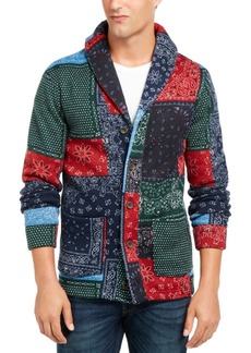 levi's men's reverve geometric fleece cardigan