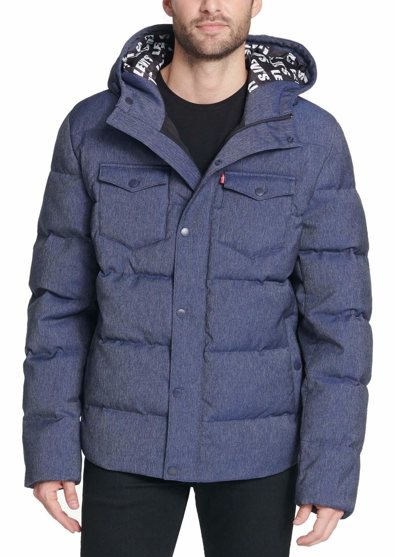 levi's sherpa lined hooded puffer jacket