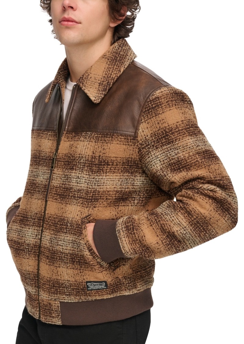 Levi's Men's Plaid Bomber Jacket - Brown Multi