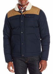 Levi's Men's Quilted Mixed Media Shirttail Workwear Puffer Jacket  L