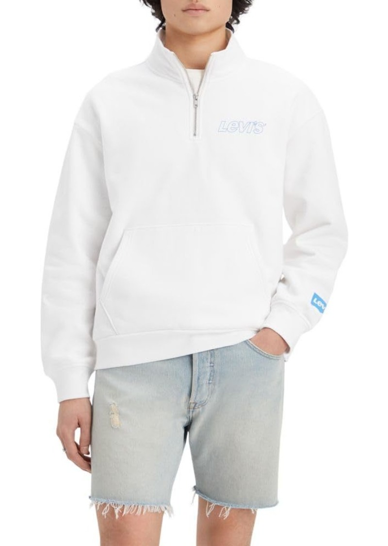 Levi's Men’s Relaxed Graphic Quarter Zip Pocket Sweatshirt