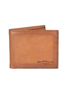 Levi's Men's Rid Blocking Extra Capacity Leather Slimfold Wallet