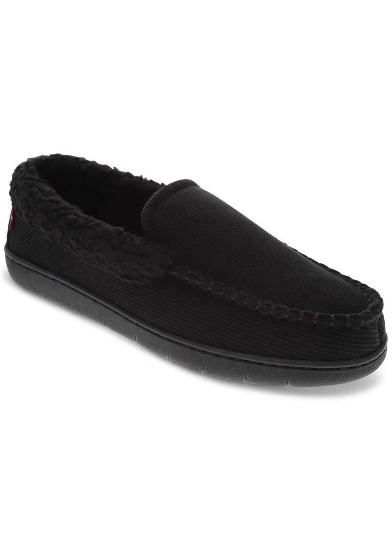 Levi's Men's Roger Faux-Sherpa Corduroy Slippers - Black Mono