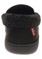 Levi's Men's Roger Faux-Sherpa Corduroy Slippers - Black Mono