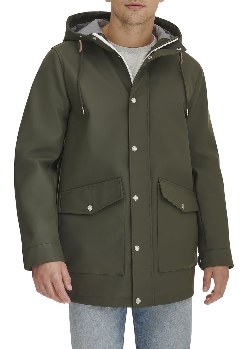 Levi's Men's Rubberized Rain Parka Jacket olive