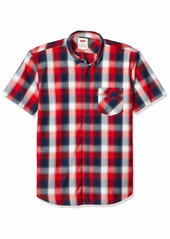 Levi's Men's Short Sleeve Woven Shirt Chinese Red/Vernon Plaid