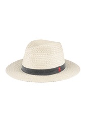 Levi's Men's Straw Panama Hat with Denim Washed Band - Natural, Black