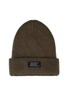 Levi's Men's Super Soft Rib Knit Cuff Beanie with Jersey Lining - Olive