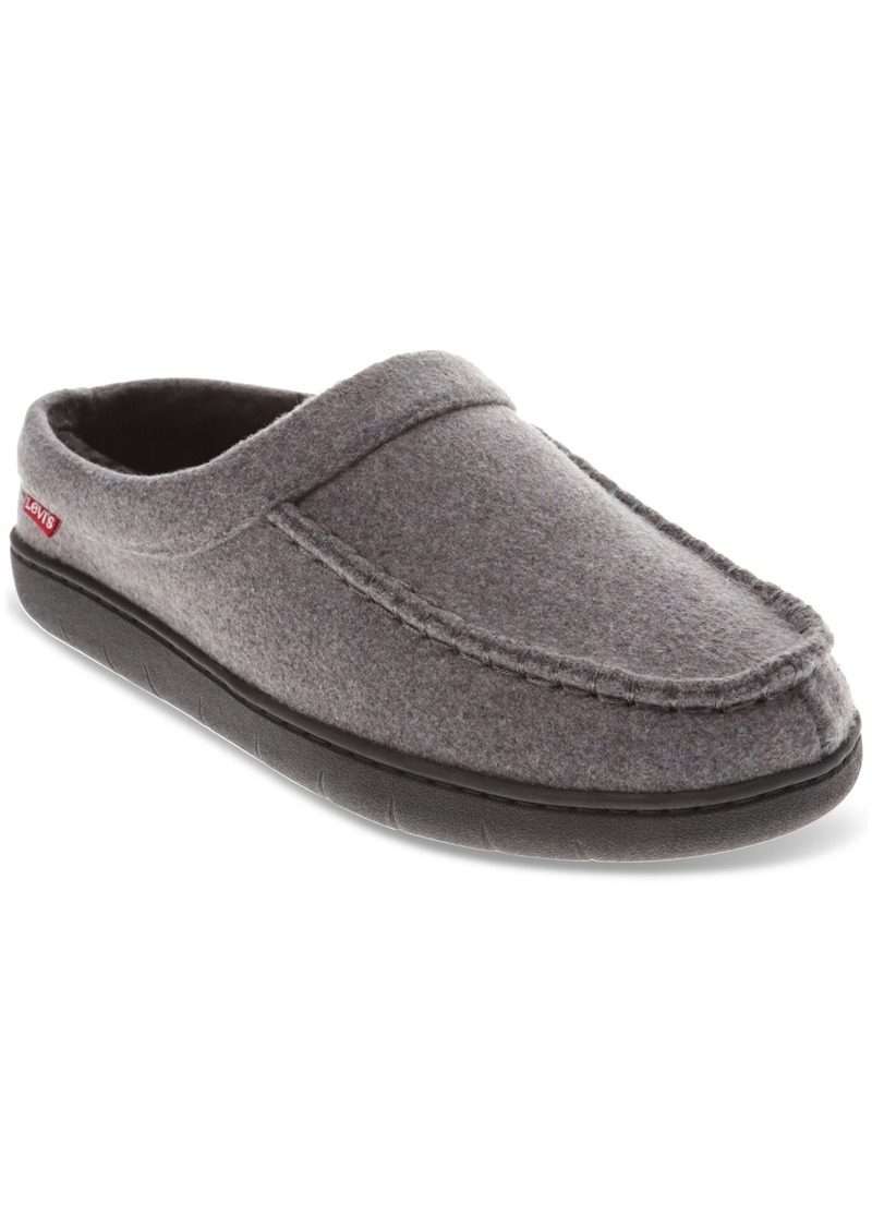 Levi's Men's Victor Faux-Sherpa Slippers - Charcoal/b